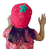 (ビグッド)Bigood 可愛い イチゴ 帽子 赤ちゃん ベビーワッチキャップ 出産祝い 新生児 ニット帽 キッズ 女の子 秋冬 子供 ニットキャップ レッド XL