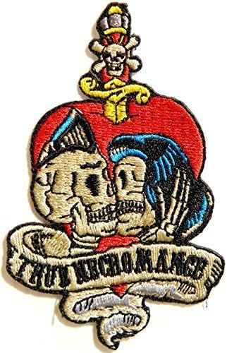 TRUE NECROMANCE Red Heart Sword Lover Skull Ghost Rockabilly Old School Logo biker Hog Outlaw motorcycle leather jackets custom patches