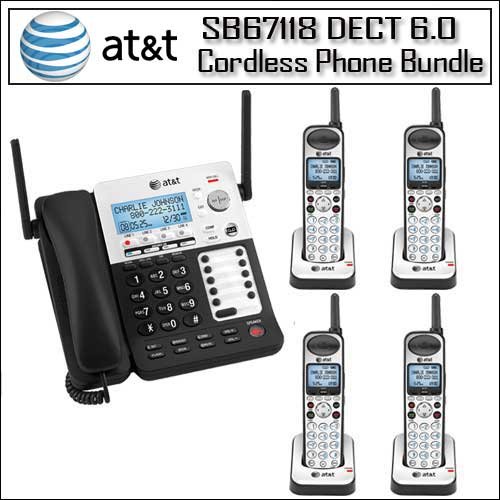 AT&T SB67118 4-Line Extendable Range Corded-Cordless Small Business Phone System With AT&T 4-Line Expansion Handset 4 Pack