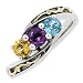 Sterling Silver & 14k Three-stone Mother's Ring Mounting Size 10