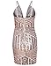 ROMWE Women's Sequin V-Neck Spaghetti Strap Bodycon Cocktail Dress Gold L