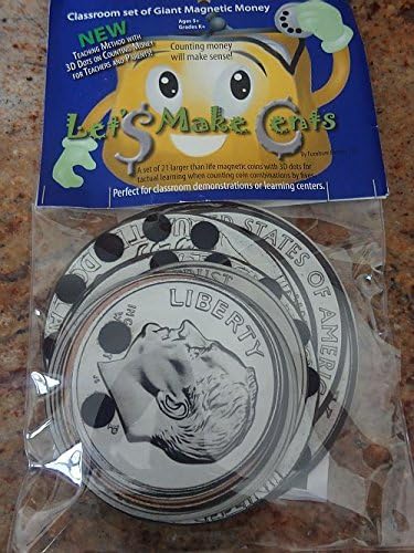Let's Make Cents-classroom Set of Giant Magnetic US Coins-21pcs.