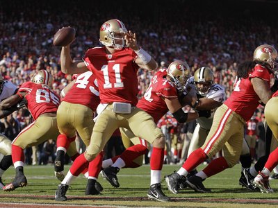 San Francisco 49ers and New Orleans Saints: Alex Smith Photographic Poster Print by Ben Margot, 24x18