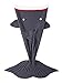 YiZYiF Mermaid Tail Blanket Handmade Crochet Cozy Soft Living Room Sleeping Bag For Kids Adult Teen (Grey Shark)