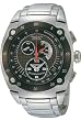 Seiko Men's All Stainless Sportura Kinetic Chronograph Watch. Model: SNL043