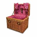 Chardonnay Willow Wine & Cheese Basket Red Check - Picnic Time #215-32-300