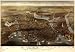 The city of Boston., large historic panoramic map reprint 51x36