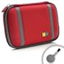 Small RED Hard Drive Case for Ultra Protection for Mini / Slim External HardDrives - Provides Storage for WESTERN DIGITAL Elements / Portable Passport / VelociRaptor and accessory cables. ( Internal case dimentions: 6" x 3.75" x 1.25" see compatibility be