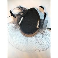 NEW Black Feather Wedding Birdcage Veil Headpeice, Limited.