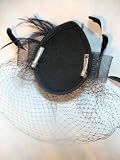 NEW Black Feather Wedding Birdcage Veil Headpeice, Limited.