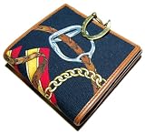 Polo Ralph Lauren Purple Label Womens Equestrian Horse Stirrup Leather Wallet Brown Cognac Canvas