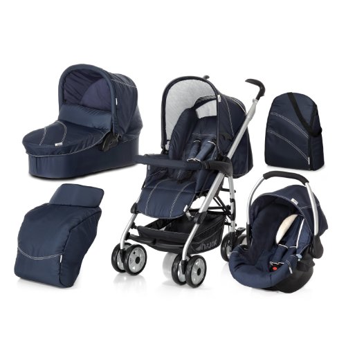 Imagen 8 de Hauck 122501 Eagle All in One - Carrito convertible con capazo, saco para las piernas, bolsa para pañales, capota, silla de coche (grupo 0+), color azul marino