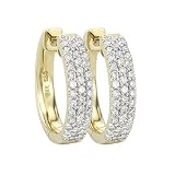 14K Yellow Gold 1/2 ct. Diamond Huggie Earrings