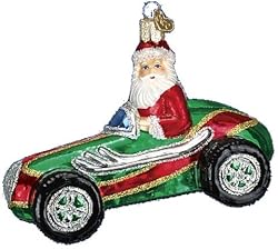 Old World Christmas Race Car Santa Ornament