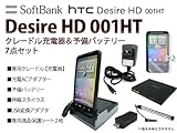 HTC Desire HD Softbank 001HT　予備バッテリー・充電クレードル・液晶保護シート