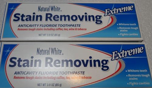 Natural White Stain Removing Extreme Anticavity Flouride Toothpaste (2 Pack)