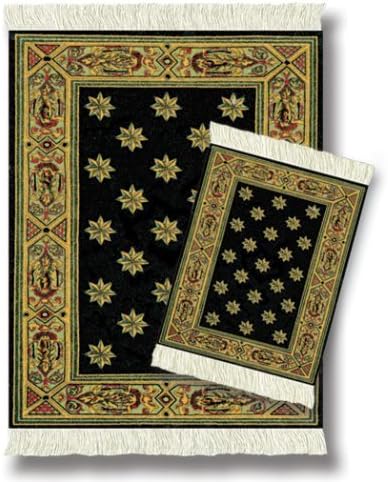 LextraÃ'Â® (Country Heritage Stars), MouseRugÃ'Â® &amp; CoasterRugÃ'Â® Set, black and gold, 10.25 x 7.125, one MouseRug and one matching CoasterRug by Lextra