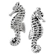 Sterling Silver Sea Horse Stud Earrings