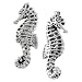 Sterling Silver Sea Horse Stud Earrings