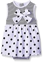 BON BEBE Baby Girls' Sleeveless Sundress with Built-In Diaper Cover