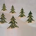 Set of 4 Pre-Lit 14" Beaded Walkway Christmas Trees - Clear Lights