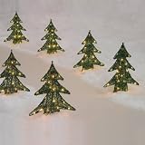 Set of 4 Pre-Lit 14″ Beaded Walkway Christmas Trees – Clear Lights