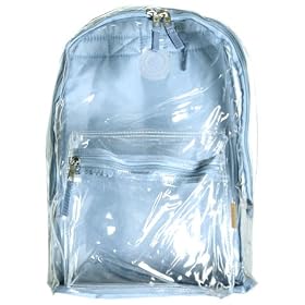 (10 Pieces) Clear Transparent School Book Bag Backpack with Blue Padded Panel