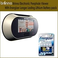 Brinno PHV132512 Electronic Peephole Viewer With Energizer Longer Lasting Lithium Battery 4-pack