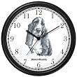 Basset Hound (MS) Dog Wall Clock by WatchBuddy Timepieces (Black Frame)