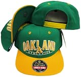 Oakland Athletics Green/Yellow Two Tone Plastic Snapback Adjustable Snap Back Hat / Cap