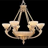 Crystorama Natural Alabaster 895-WH Large Alabaster 6-LT 240w (29H x 30W) Chandelier in White