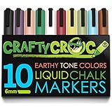 Crafty Croc Liquid Chalk Markers, 10 Pack Earth Colored Ink Pens