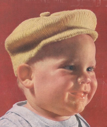 Little Jack Horner Newsboy Hat Cap Tam for Baby Vintage Knit Knitting Pattern