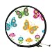 Mini Makeup Bag of Retro Butterflies in 60s Colors (Pink, Blue, Green, and Yellow Butterfly with Flowers)