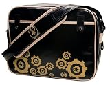 Cevan Metro Stars and Gears Diaper Bag Coated Canvas, Black