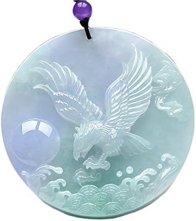 Grade A Eagle Jadeite Necklace Pendant Jade Ice Waxy 100% Natural Purple Jade 大展宏图