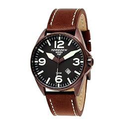 Torgoen Swiss Men's Brown Ion-Plated 3-Hand Stainless Steel Watch #T10103