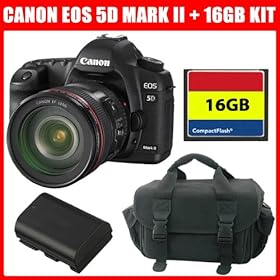 Canon EOS 5D Mark II 21.1MP Full Frame CMOS Digital SLR Camera with EF 24-105mm f/4 L IS USM Lens + 16GB Accessory Kit