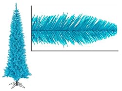 7.5' Pre-Lit Sky Blue Ashley Spruce Artificial Pencil Christmas Tree Blue Lights