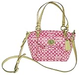 AUTHENTIC COACH OP ART CTD CANVAS CONVERTIBLE SMALL LEAH TOTE (Pink)