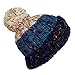 LETHMIK Womens Winter Rainbow Beanie Hat Slouchy Knit Skull Ski Cap with Pom Blue