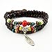 November's Chopin (TM) Multi Layer Leaf Pendant Wood Beads Adjustable Wrap Bracelet Link Wrist Necklace