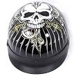Black Cross Skull Motorcycle Cruiser Biker Beanie Half Helmet DOT