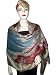 India Reversible Jamawar Columbia Blue And Night Shadz Pashmina Shawl Scarf