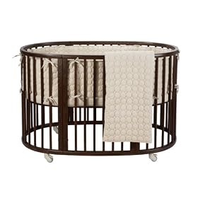 DwellStudio Baby Oval Embroidered Circles Organic Crib Set, Natural