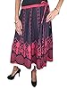 Bohemian Tie Skirt Black Red Floral Printed Long Gypsy Skirts for Womens