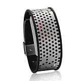 Best Deal Metallic Stylish Simplistic Inspired Red Orange Green LED Wrist Watch – Red, Orange & Green LED Lights for Time Display, With Stainless Steel Bracelet