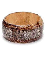 Yochi Snake Wood Bangle Bracelet