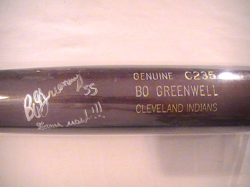 Bo Greenwell Cleveland Indians Game Used Signed Autographed Baseball Bat Coa