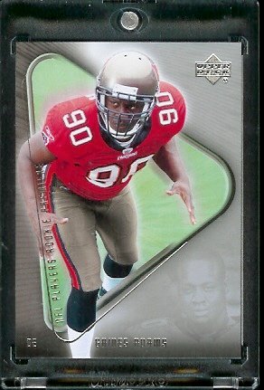2007 Upper Deck NFL Players Rookie Premiere 1 # Gaines Adams Rookie Football Card - Tampa Bay Buccaneers - Mint Condition- Shipped in protective display case!!